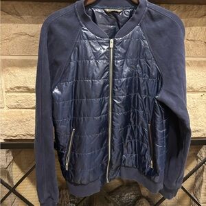 Tommy Bahama Aruba Quilted Jacket Womens S/M Blue Full Zip Outdoors Preppy